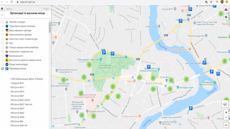 У Вінниці позначили майже сім з половиною тисяч паркомісць