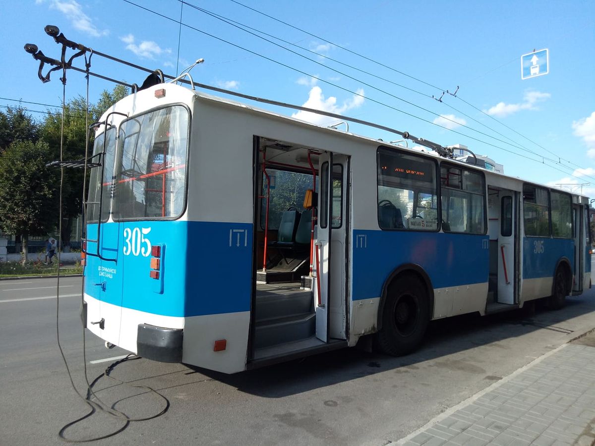 u vinnytsi zadymivsya troleybus 3