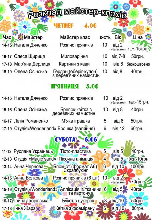 розклад майстер-класів на VinArtFest фото