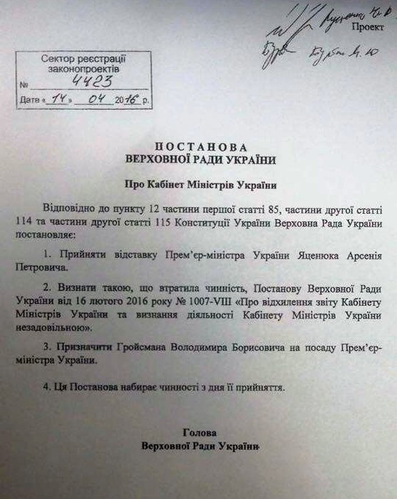 постанова Верховної Ради щодо Кабміну фото