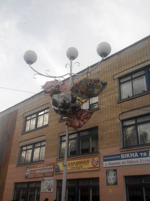 У Жмеринці люди із парасольками бігали задки