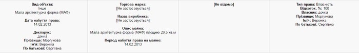 майно доньки Сергія Моргунова фото