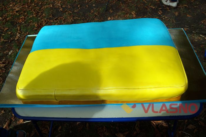 торт у вигляді українського прапора у Вінниці фото