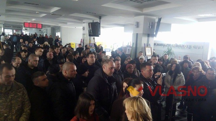 протест у холі Вінницької міської ради фото