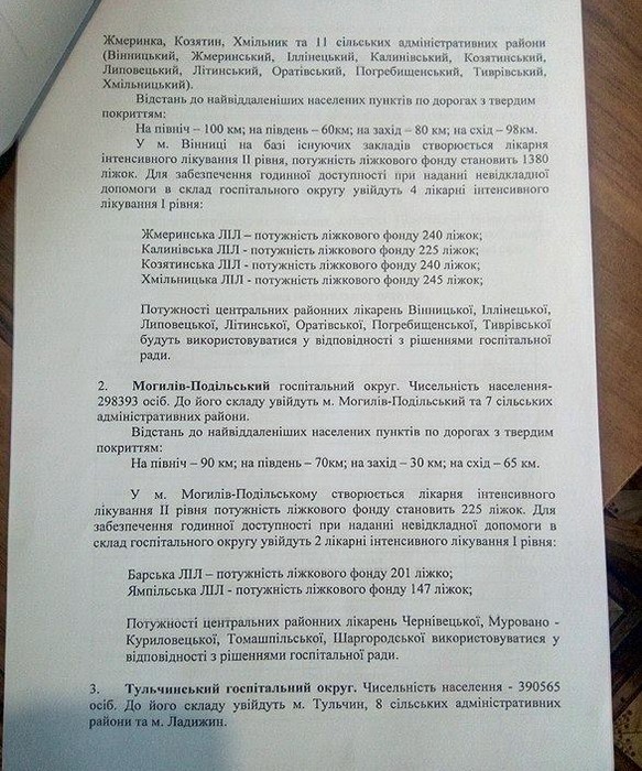створення госпітальних округів у Вінниці фото